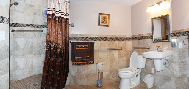 Bathrooms designed to coordinate elderly people initial and ongoing long-term care needs